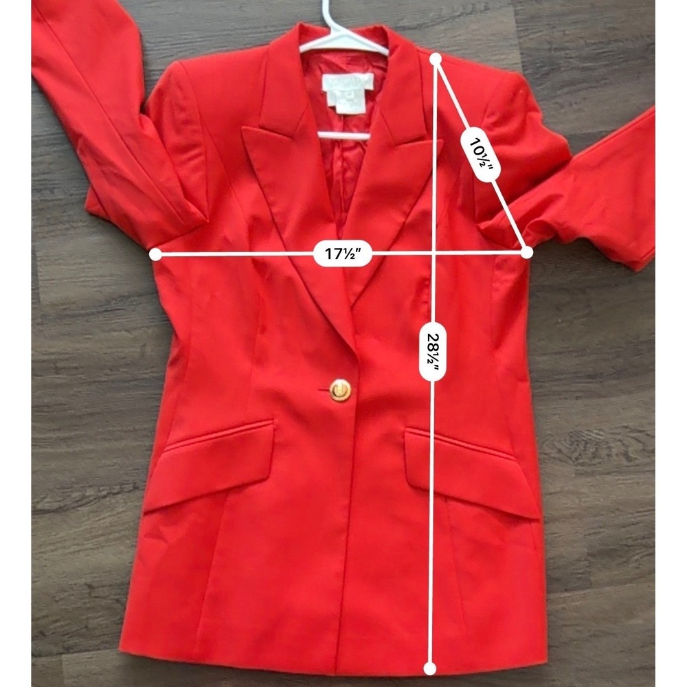 Escada Red Wool Blazer Jacket Women Size 38 / US8 Preppy Classic Quiet Luxury - Picture 5 of 5